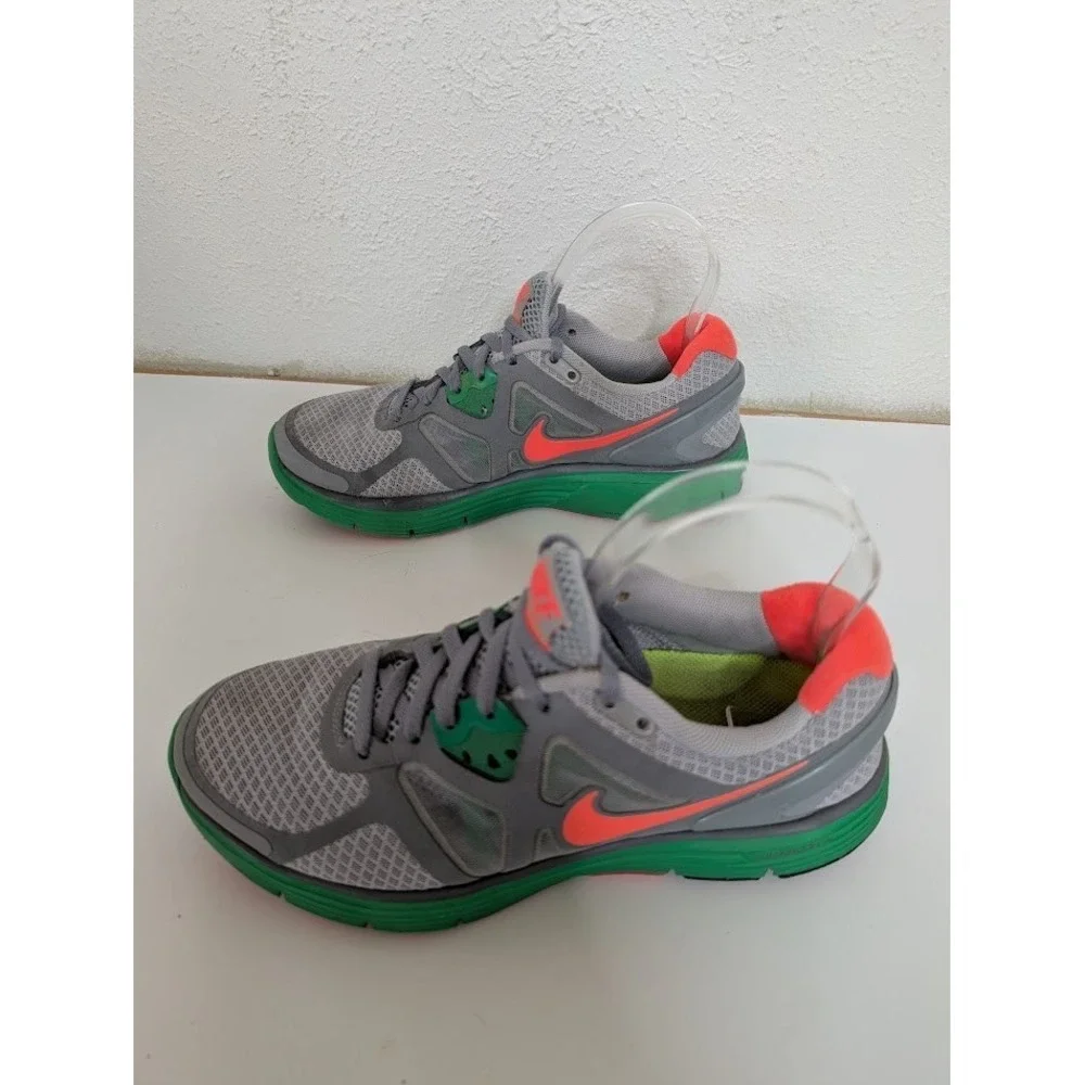 Nike Lunarglide 3 Women's Running Shoes Gray Green Pink 454315-063 US Size 7‎